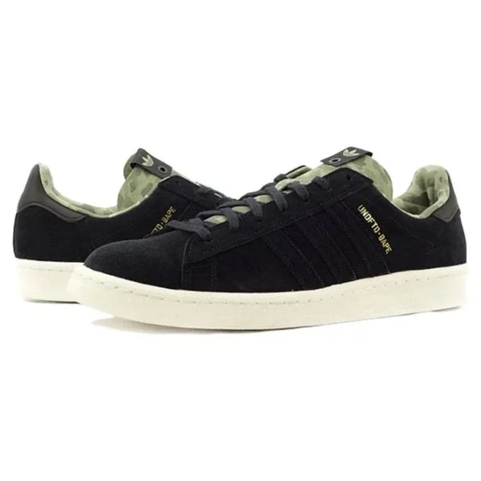 Adidas X a Bathing Ape X Undefeated Campus 80S “Black”